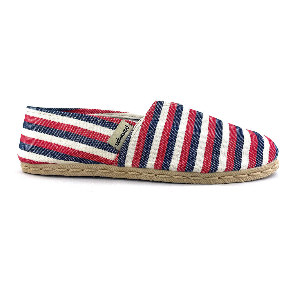 Alpargatas - Patterned White, Blue & Red
